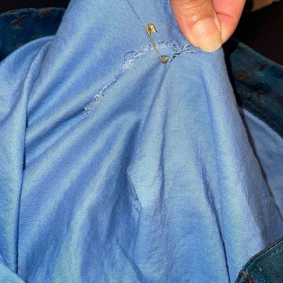 Women's A-Line Skirt Generic Pleated Laced Hemline Hook & Eye Blue Size 2/4 - Picture 6 of 8